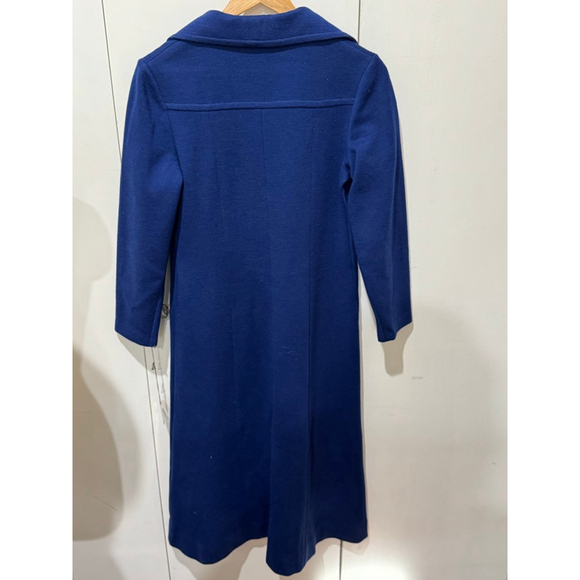 Women's Holt Renfrew vintage Wool collared button front coat Dress Size M Blue - Picture 3 of 10
